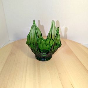Vintage Green Handkerchief Vase